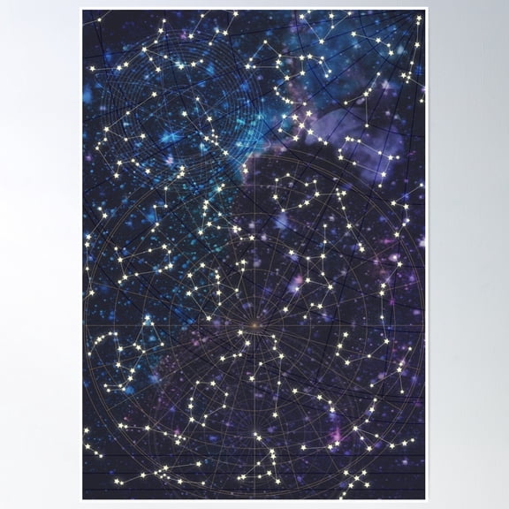 Sky Map Poster Wall Art, Modern Wall Decor, 12x18 UNFRAMED