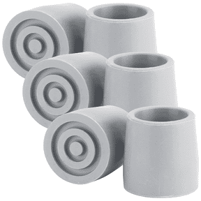 Sky Med 1-1/8" Walker/Commode Heavy Duty Replacement Tips, Gray, 6 Count, Long Lasting, Easy to Use & Install, No Tools needed
