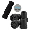 thumbnail image 1 of Sky Med 5/8'' Shaft Large Base Quad Cane Revitalize Replacement Kit, Includes Four 5/8" Tips, One Black Soft Grip and One End Cap (5/8"), 1 of 3