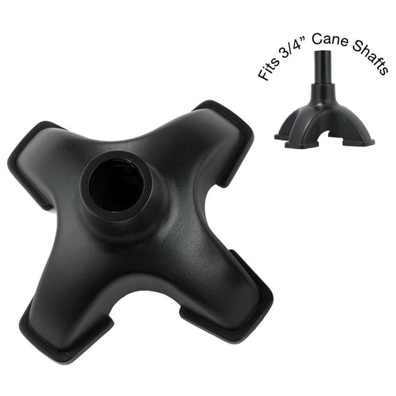 Sky Med Quad Rubber Replacement Foot Pad for Walking Canes, Black, Quadruple Cane Tip 3/4 Diameter, 0.42 Pound