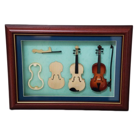 Sky Mini Violin Making Process in Photo Frame with Hanger Delicate GIFT