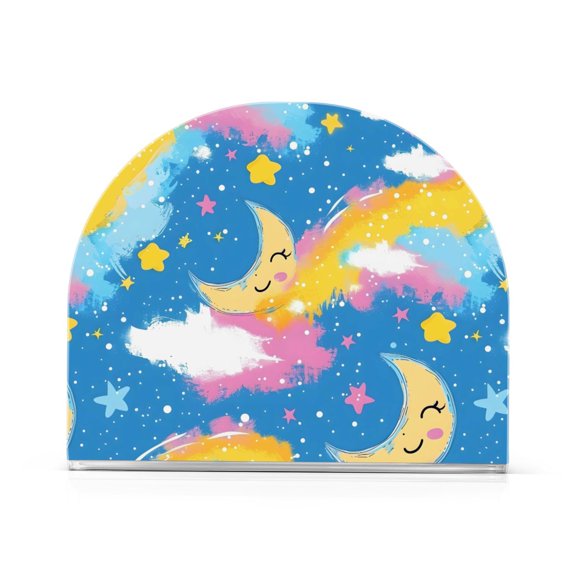 Sky Moon Oil Paint Pattern Napkin Holder Acrylic Napkin Dispenser Clear Modern Tabletop for Kitchen Counter
