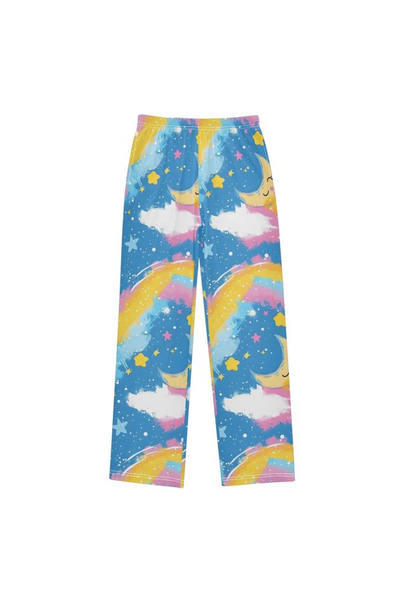 Sky Moon Oil Paint Pattern Pajama Pants Soft Lightweight Lounge Pants Bottoms Sleep Pants Warm Comfy