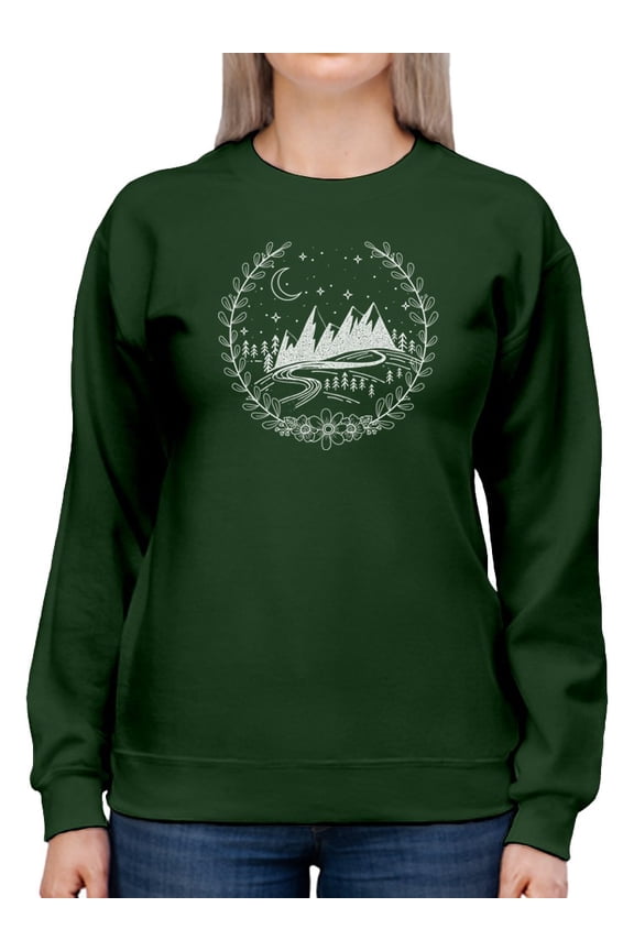 Sky Mountain Landscape Sweatshirt Women -GoatDeals Designs, Female Medium