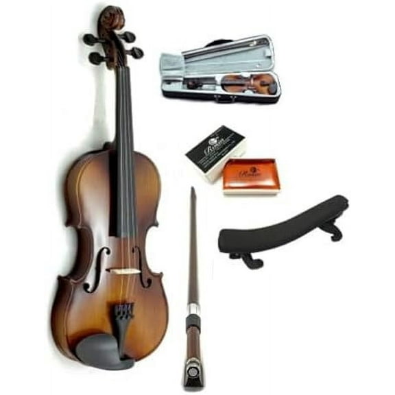 Sky New Solid Wood Antique Viola Outfit with Lightweight Case, Bow and Rosin (14 Inch)$$Music