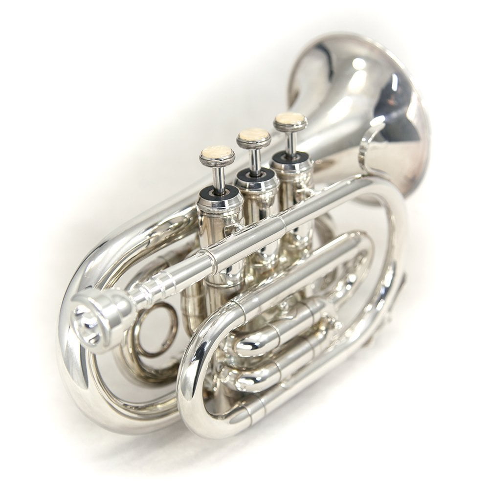 Sky Nickel Bb Pocket Trumpet with Case, Cloth, Gloves and Valve Oil