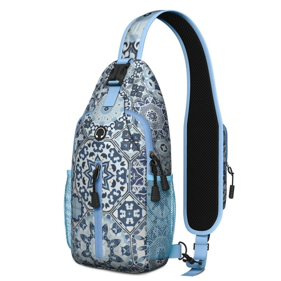 Sky Night Forest Design Travel Chest Bag for Women Men – Sturdy plastic buckle, Adjustable shoulder strap, Reversible strap – Artistic Pattern Design for Travel, Hiking, Outdoor