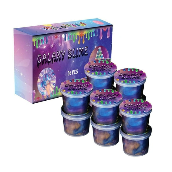 Sky Odorless Stress Relieving Crystal Mud Slime Mock Non Stick Hand Slime Sand Skin Glue Fake Water, 1*1 Box Crystal Slime With 36 Pcs Galaxy Slime Set For Kids & S Sensory