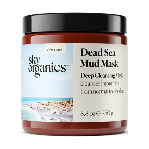 Sky Organics Dead Sea Mud Mask for Face to Detoxify, Cleanse & Soothe, 8 fl. oz.