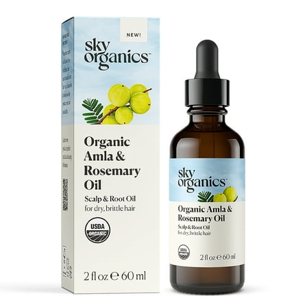 Sky Organics Organic Amla and Rosemary Oil for Conditioning Dry and Brittle Hair, 2 fl oz