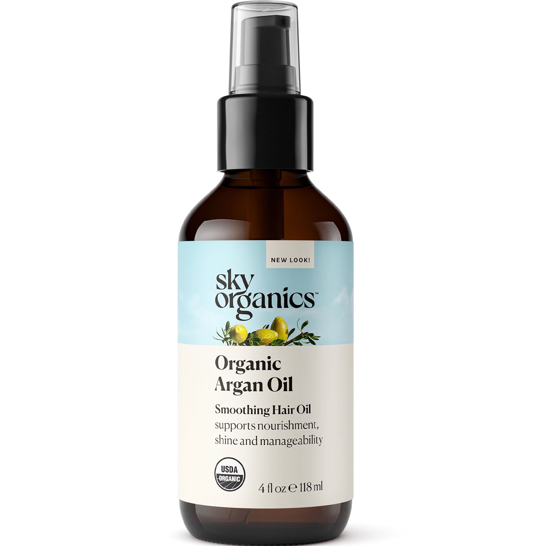 Sky Organics Organic Argan Oil for Nourishing and Smoothing Hair, 4 fl