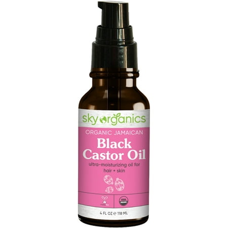 Sky Organics Organic Black Castor Oil for Hair & Skin to Moisturize, Nourish & Soften, 4 fl. Oz