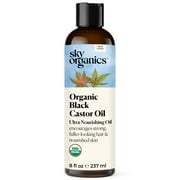 Sky Organics Organic Black Castor Oil for Nourishing Hair and Skin, 8 fl oz