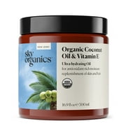Sky Organics Organic Coconut Oil & Vitamin E Ultra-Hydrating Oil for Hair + Skin, 16.9 fl oz