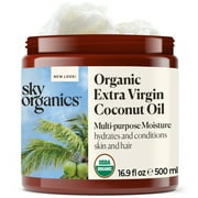 Sky Organics Organic Extra Virgin Coconut Oil for Moisturizing Hair and Skin, 16.9 fl oz