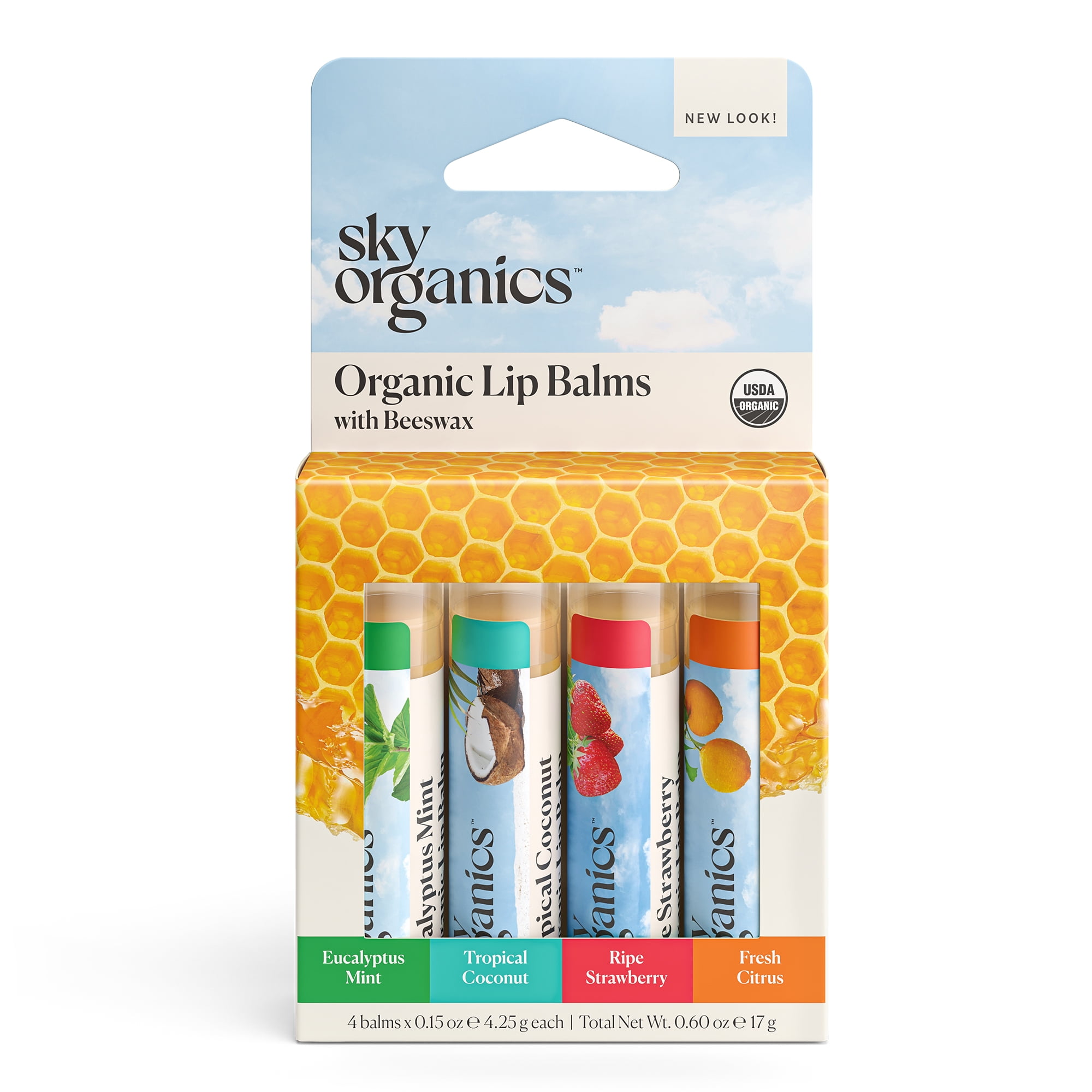 Sky Organics Organic Lip Balm with Beeswax to Moisturize Lips, Assorted