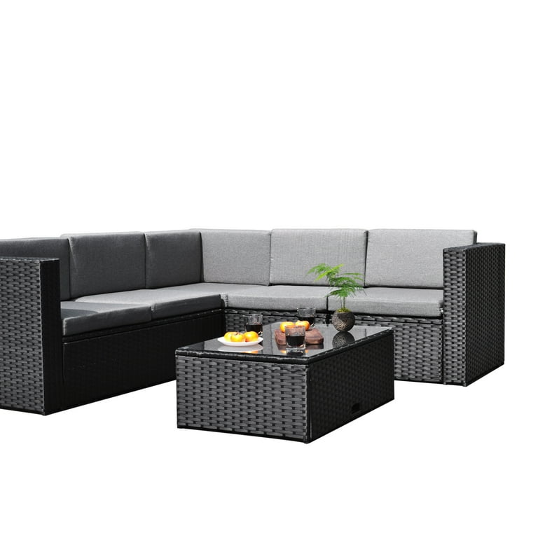 sofa set - exterior rattan set Bellagio sofa & armchair set with pillows -  Blender Market