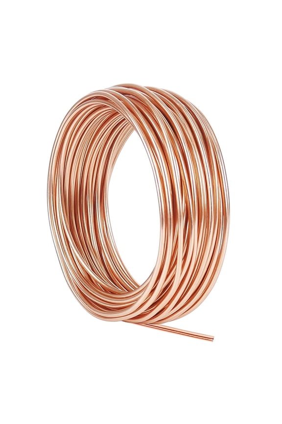 Pure Copper Wire Round Bare Copper Wire,9 Gauge Jewelry Making Beading Floral Craft Wire (Length 16Ft)