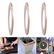 3 Rolls Copper Foil Tape Slug Snail Repellent Tape, Single-Sided Conductive Self Adhesive Copper Barrier Tape for EMI Shielding, Stained Glass, Guitar, Plants Protection - 3mmx10m