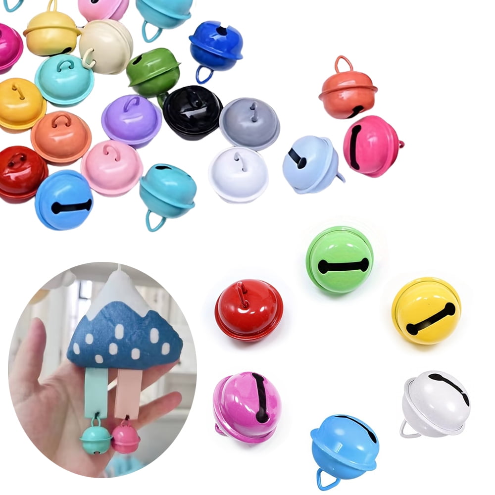 50 Pcs Assorted Colors Jingle Bells Metal Round 22mm Bells Craft Bells ...