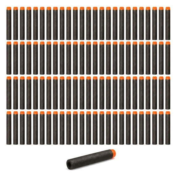 100-Pack Refill Darts for Toy Blasters, Universal Fit Soft Foam Ammo, Compatible with Popular Dart Blasters, Durable EVA Material, Black