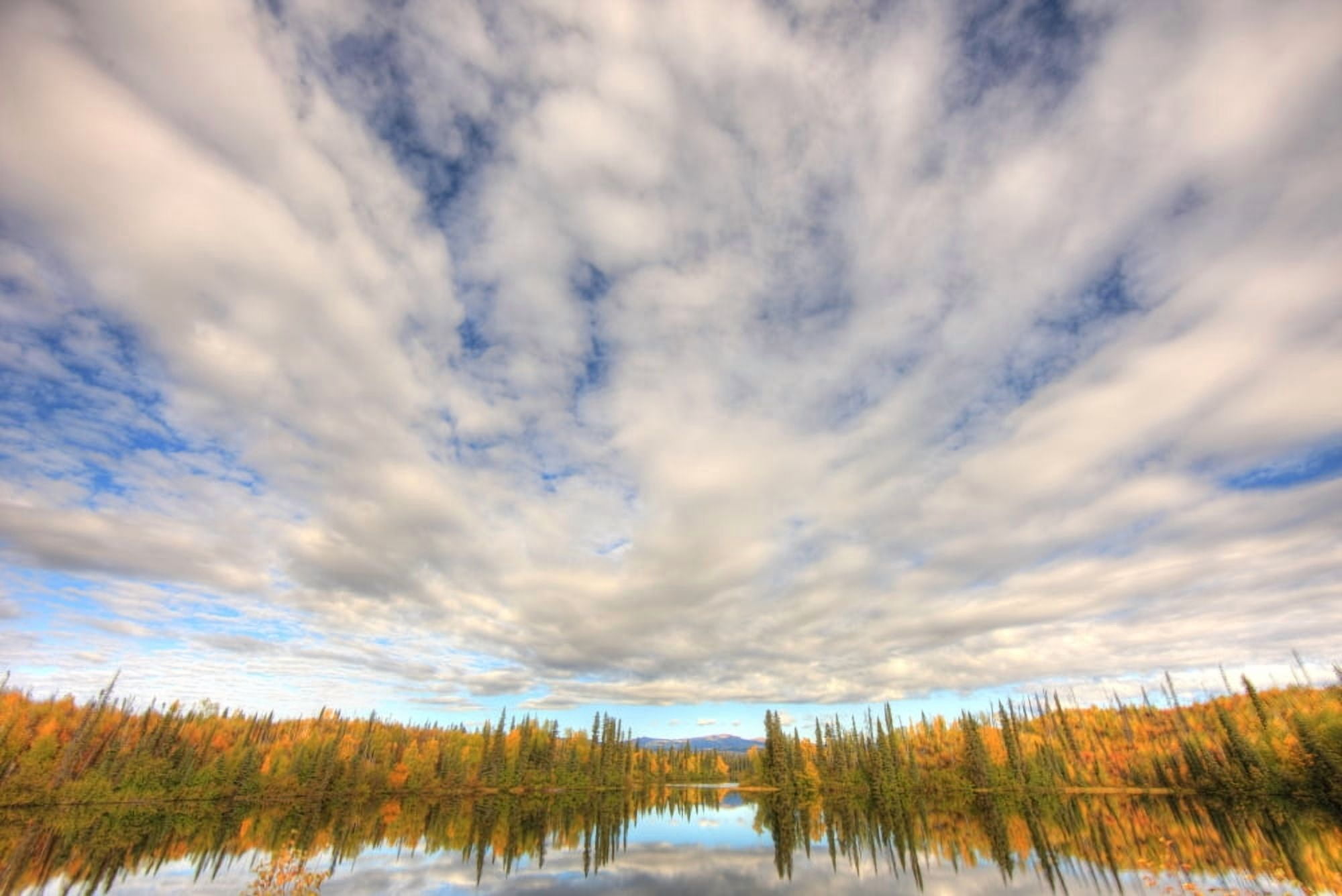 Sky Reflected In Dragon Lake Along The North Canol Road Yukon Canvas Art - Robert Postma Design Pics (17 x 11)
