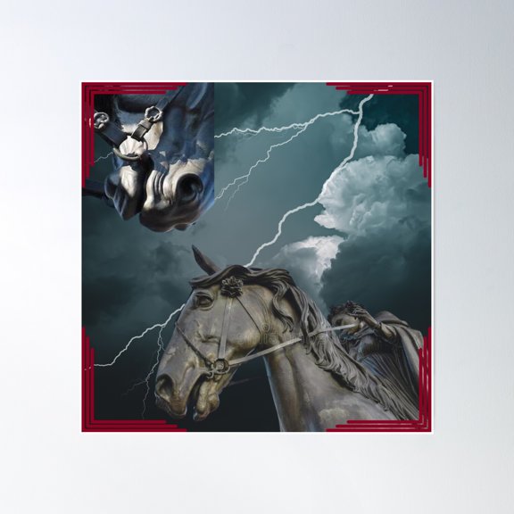 Sky Riding At Night Poster Wall Art, Modern Wall Decor, 24x24 UNFRAMED