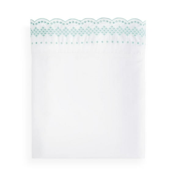 Sky Scalloped Embroidered Flat Sheets
