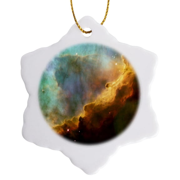 3drose, Sky Scene Space Theme Science, 3 inch Snowflake Porcelain Ornament