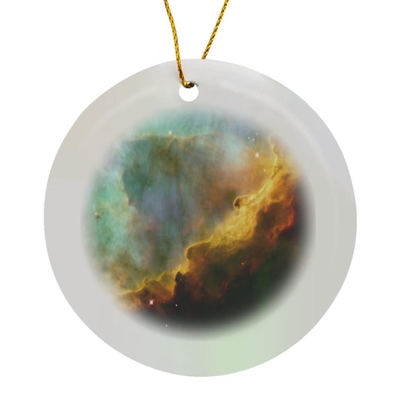 3drose, Sky Scene Space Theme Science, Circle Porcelain Ornament
