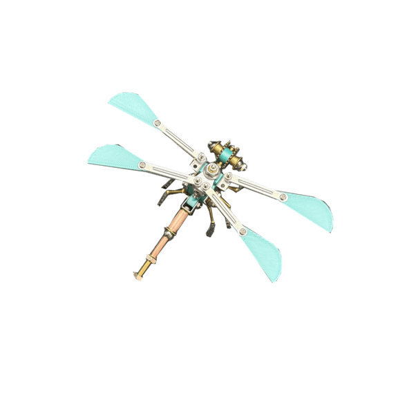 Sky Sentinel B 3D Metal Assembly Model, Steampunk Dragonfly DIY Puzzle Kit, Mechanical Desk Display for Adults