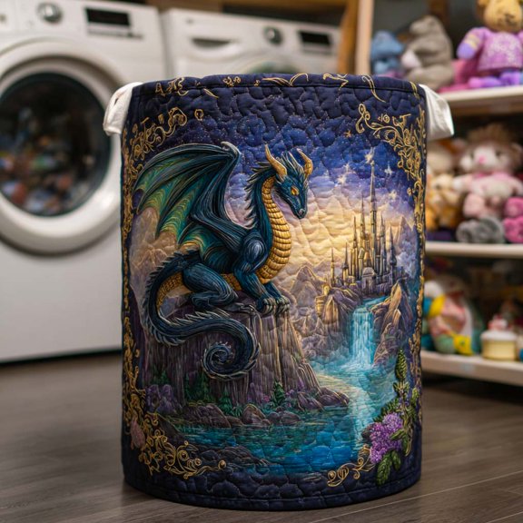 Sky Serpent Quilted Laundry Basket