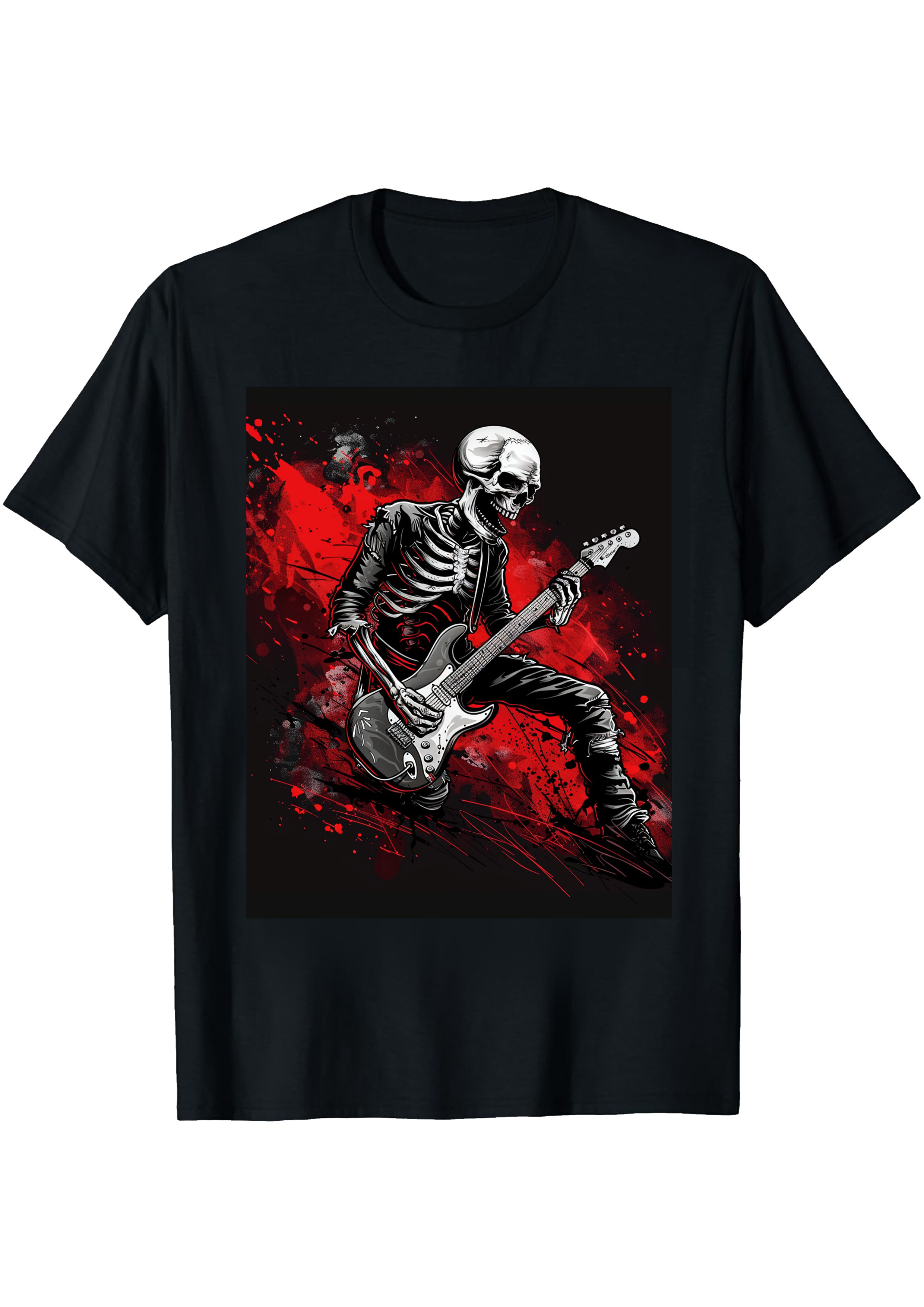 Sky Skeleton Carnival Cool Electric Guitar Tshirt Design!