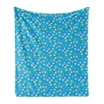 thumbnail image 1 of Sky Soft Flannel Fleece Throw Blanket, Abstract Stars Celestial Bodies Moon Sun Print, Cozy Plush for Indoor and Outdoor Use, 70" x 90", Sky Blue Yellow, by Ambesonne, 1 of 5
