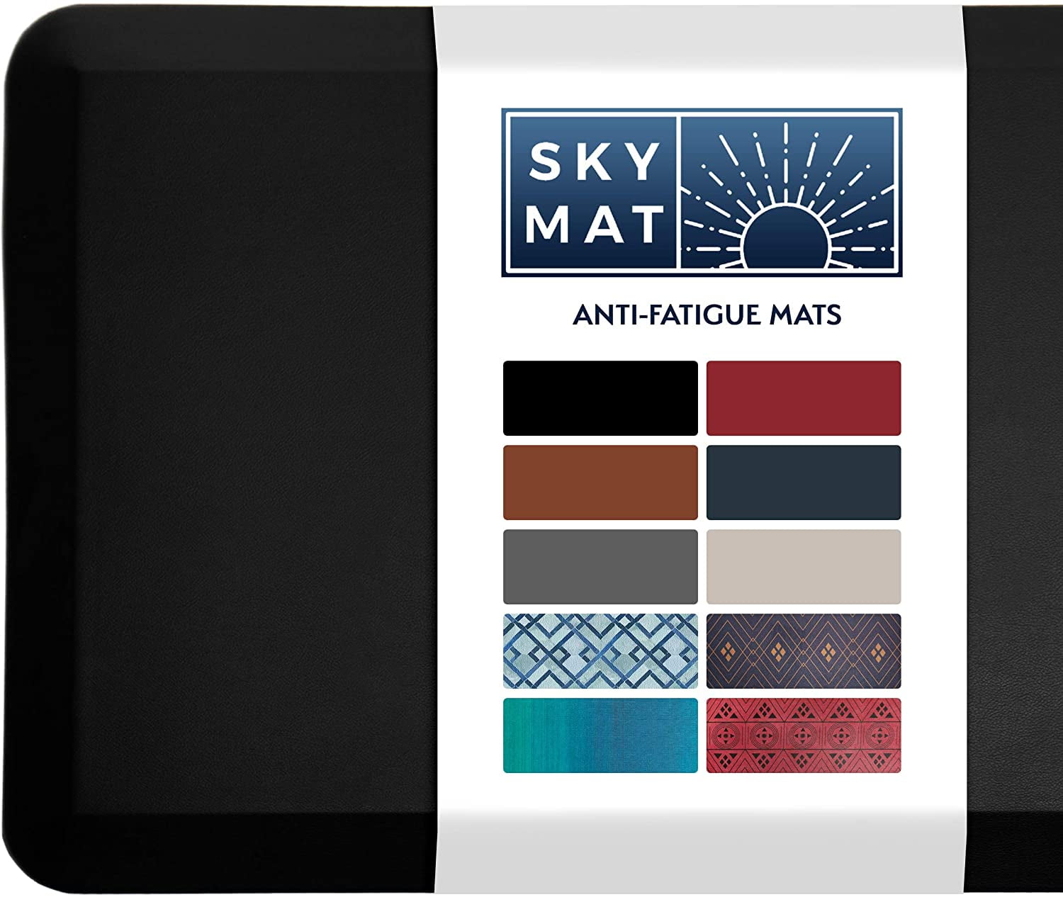 Sky Solutions Anti Fatigue Cushioned 3/4 Inch Floor Mat, 20 x 32, Black