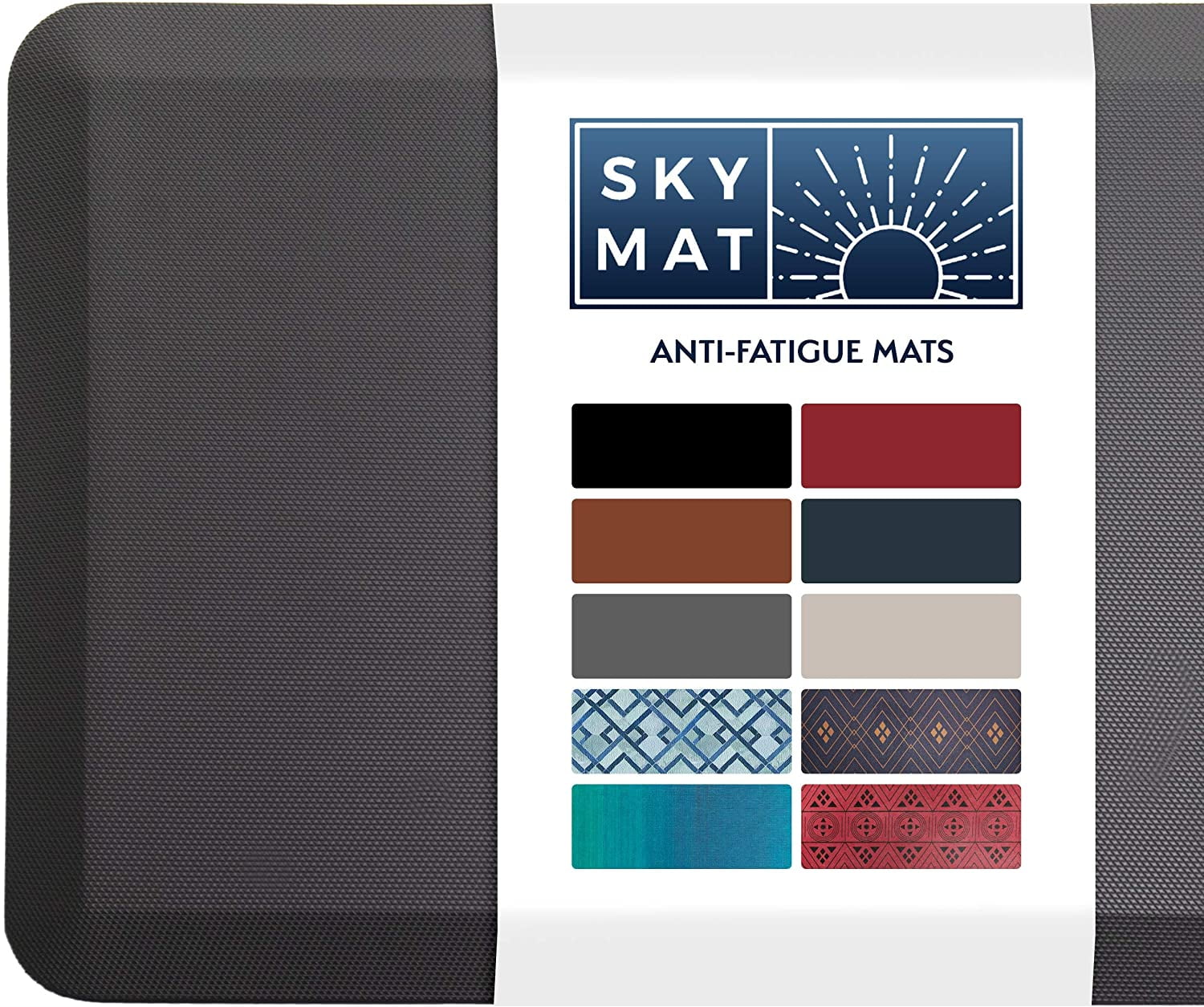 Rhino Mats Marbleized Tile Top Anti-Fatigue Blue 4 ft. x 6 ft. x 1/2 in. Vinyl Commercial Mat