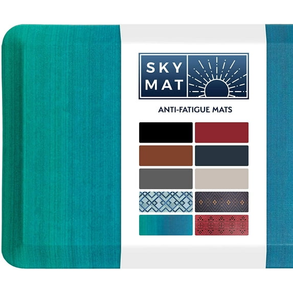 Sky Solutions Anti Fatigue Mat - Cushioned 3/4 Inch Comfort Floor Mats for Kitchen, Office & Garage (20 in x 39 in - Green Ombre)