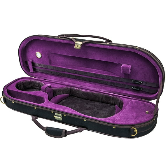 Sky Violin Halfmoon Case VNCHM06 Lightweight with Hygrometer Brown/Purple