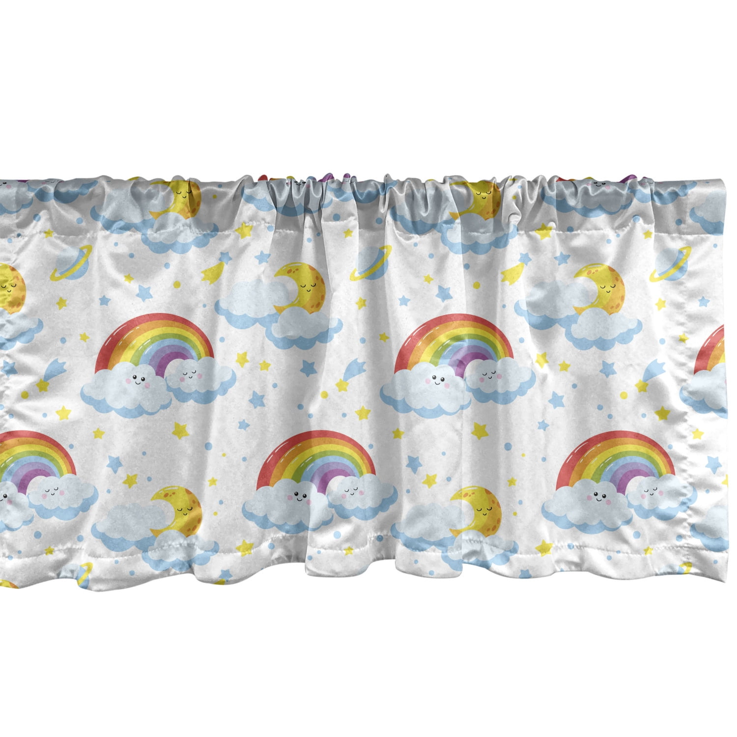 Sky Window Valance Pack of 2, Rainbow with Cosmos Sun Rain