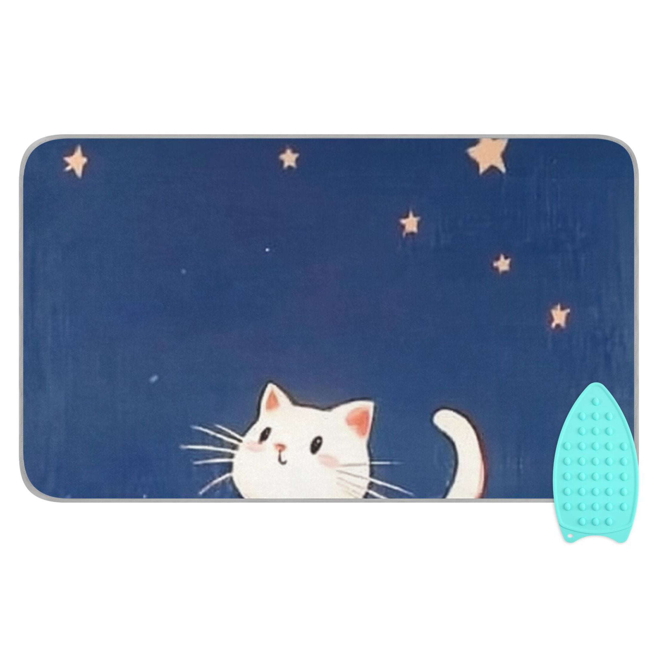 Sky and Cat Ironing Mat Blanket for Table Top Travel Portable Ironing Board Pad 47.2x27.6 Inch