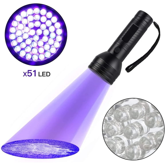 SkyAuks 51 LED UV Flashlight Portable Pet Urine Detector with User Manual