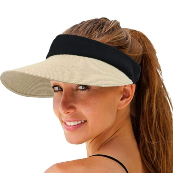 SkyAuks Beach Hats for Women, Large Brim Sun Hats for Women, Lightweight Foldable Floppy Hat Breathable Casual Summer Outdoor Hat, Beige