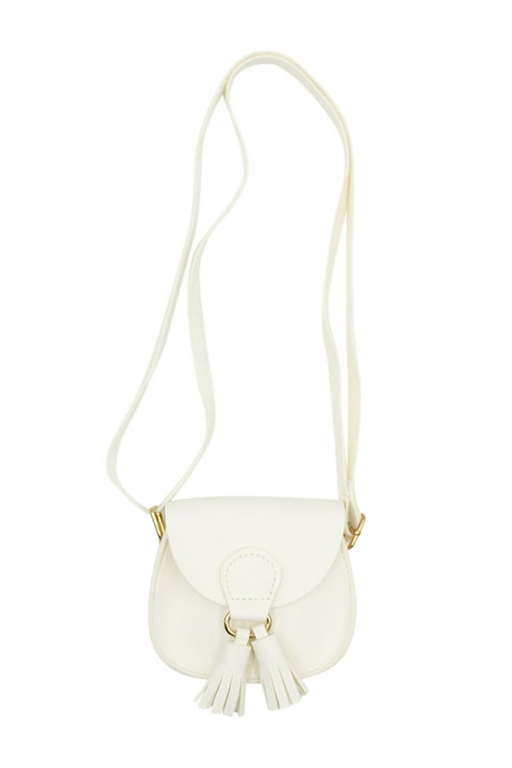 Crossbody Bags for Women, Shoulder Bag for Women, Little Girls Cute Tassel Crossbody Purse Mini Shoulder Handbag Wallet for Kids Toddlers, White