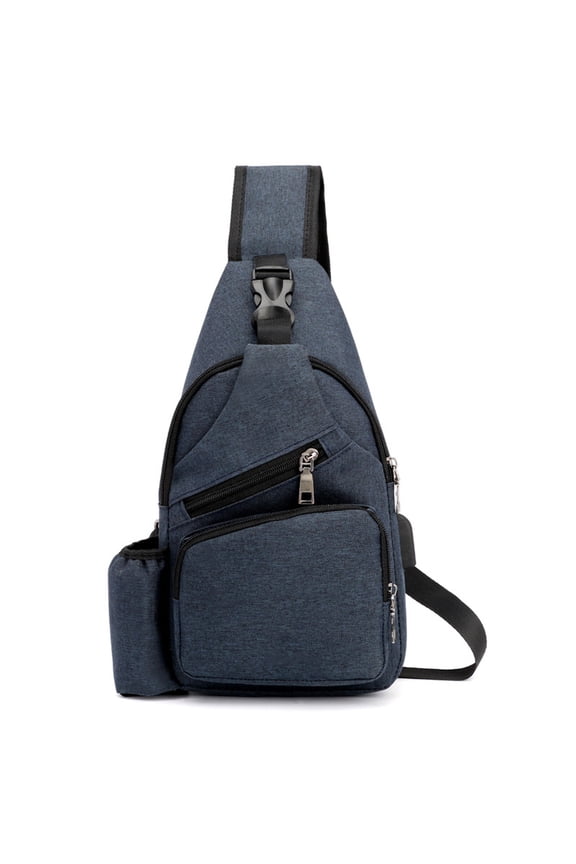 Fanny Pack, Sling Bag, Chest Pack for Men Women Crossbody Bag One Strap Backpack with USB Charging Port, Light & Large Capacity, Dark Blue