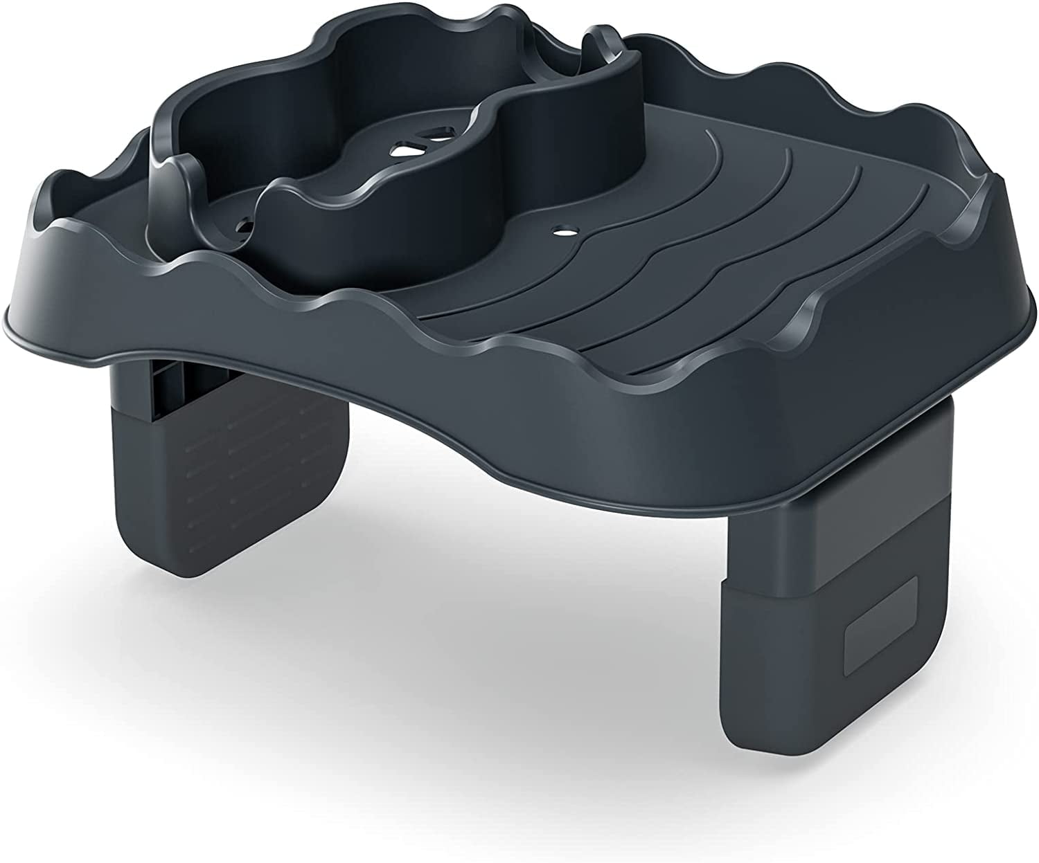 SkyAuks Foldable Hot Tub Side Table with 2 Cup Holders, Black
