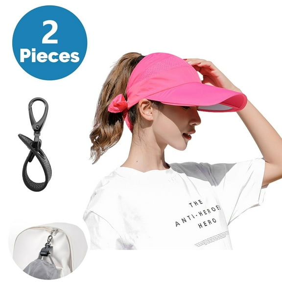 SkyAuks Large Brim Sun Hats for Women with Hat Clip, Retractable Sun Protection Hat with Bow, Rose