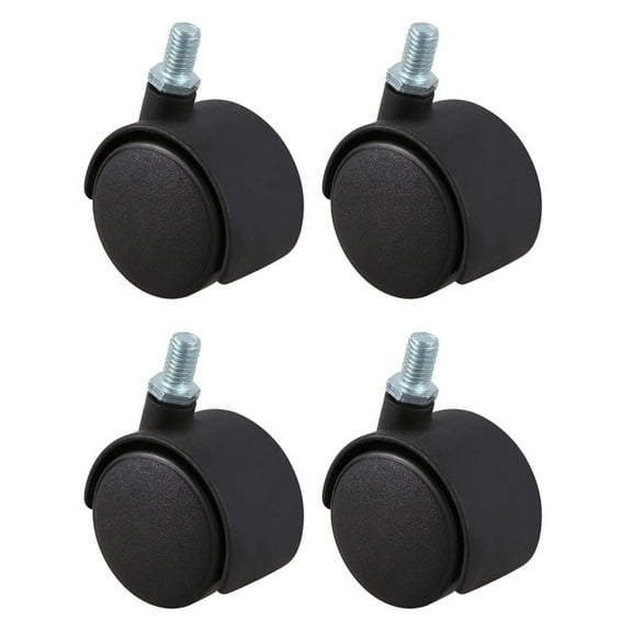 SkyAuks Plastic 36 mm Swivel Casters, Black, 4 Count