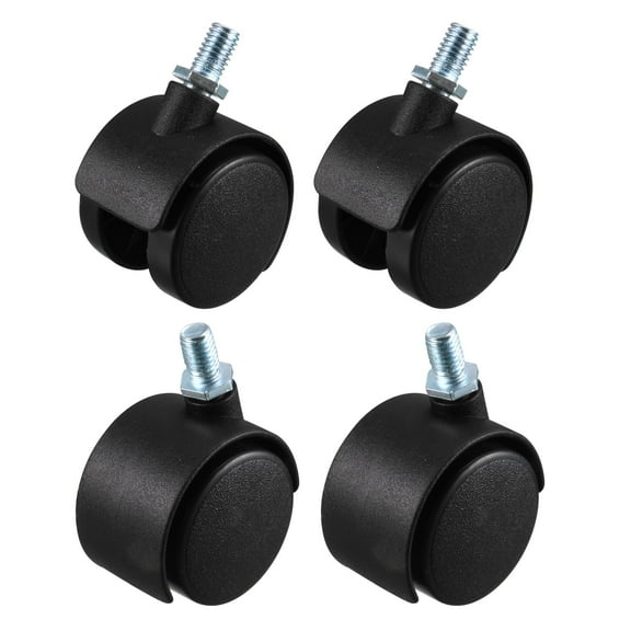 SkyAuks Plastic Swivel Casters, Black, 4 Count
