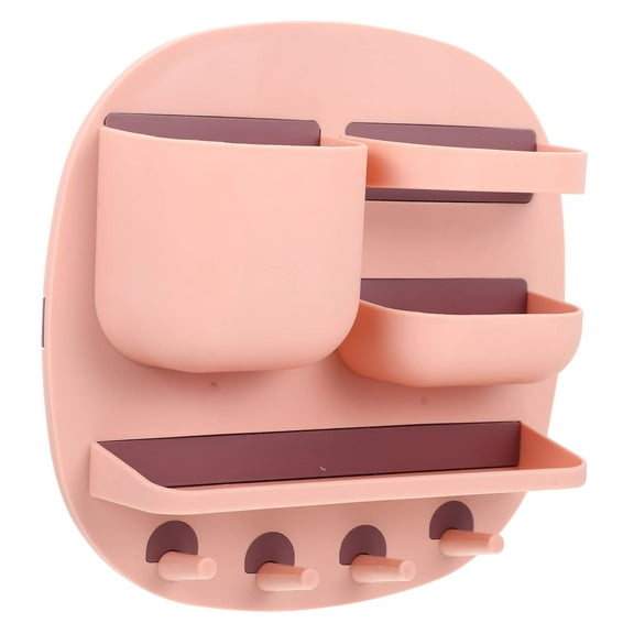 SkyAuks Remote Control Holder, Plastic Wall Mount Organizer, Adhesive Storage Organizer, Pink