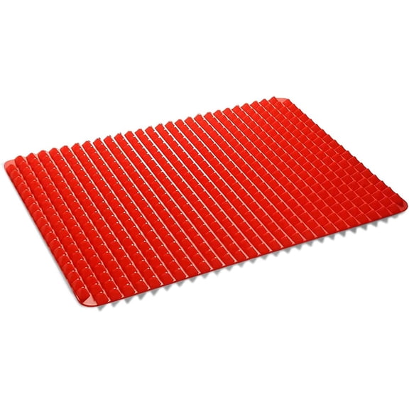 Silicone Baking Mat,16’‘ x 11’‘ Non-Stick Food Grade Silicone Mat,Foldable and Heat Resistant, Cooking Mat for Oven Grilling BBQ, Roasting Pastry Baking Mat, Red, 1Pc